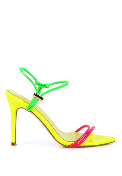 HIGH PORCH DRAWSTRING BAND HIGH HEELED SANDAL See size chart under “more details”