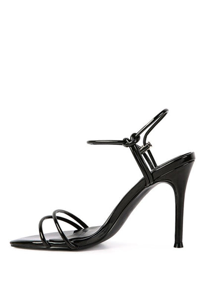 HIGH PORCH DRAWSTRING BAND HIGH HEELED SANDAL See size chart under “more details”