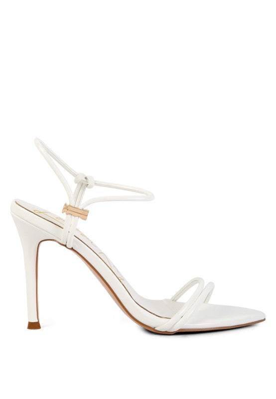 HIGH PORCH DRAWSTRING BAND HIGH HEELED SANDAL See size chart under “more details”