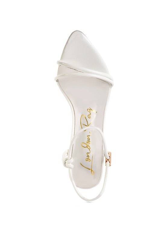 HIGH PORCH DRAWSTRING BAND HIGH HEELED SANDAL See size chart under “more details”