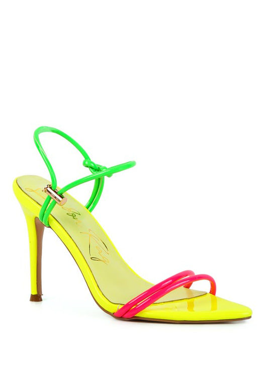HIGH PORCH DRAWSTRING BAND HIGH HEELED SANDAL See size chart under “more details”