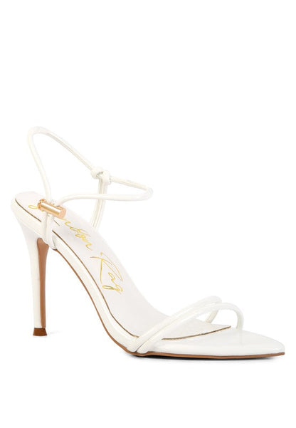 HIGH PORCH DRAWSTRING BAND HIGH HEELED SANDAL See size chart under “more details”