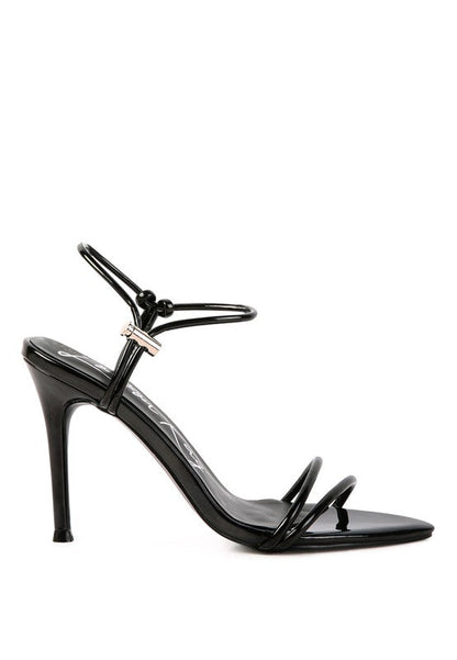 HIGH PORCH DRAWSTRING BAND HIGH HEELED SANDAL See size chart under “more details”
