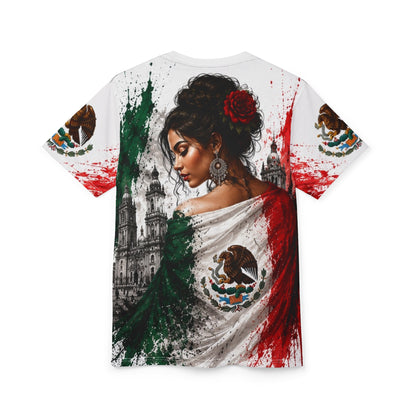 Mexico Floral Portrait Tee – México Graphic All-Over Print Shirt
