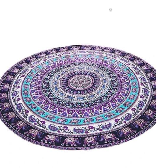 Elephant Totem Round Beach Towel