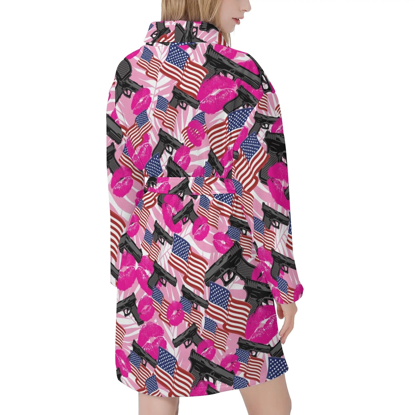 The Patriot Barbie Womens Short Bathrobe