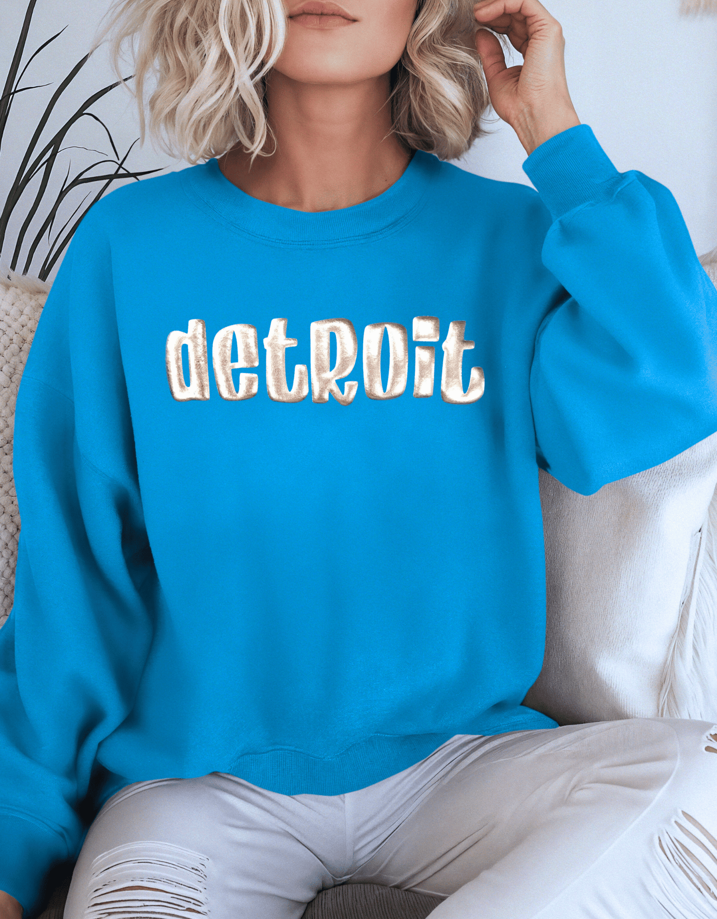 Detroit Retro Puff Print - Chrome Puff