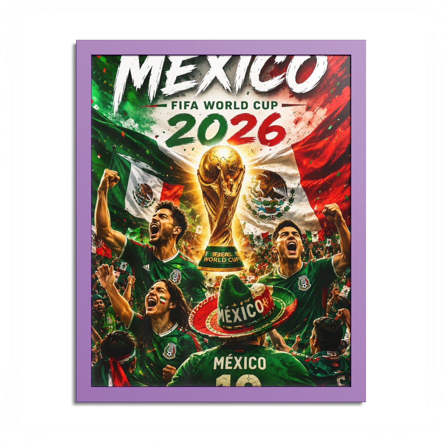 Mexico 2026 World Cup Poster — Colored Frame Soccer Poster