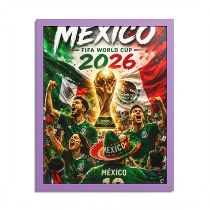 Mexico 2026 World Cup Poster — Colored Frame Soccer Poster
