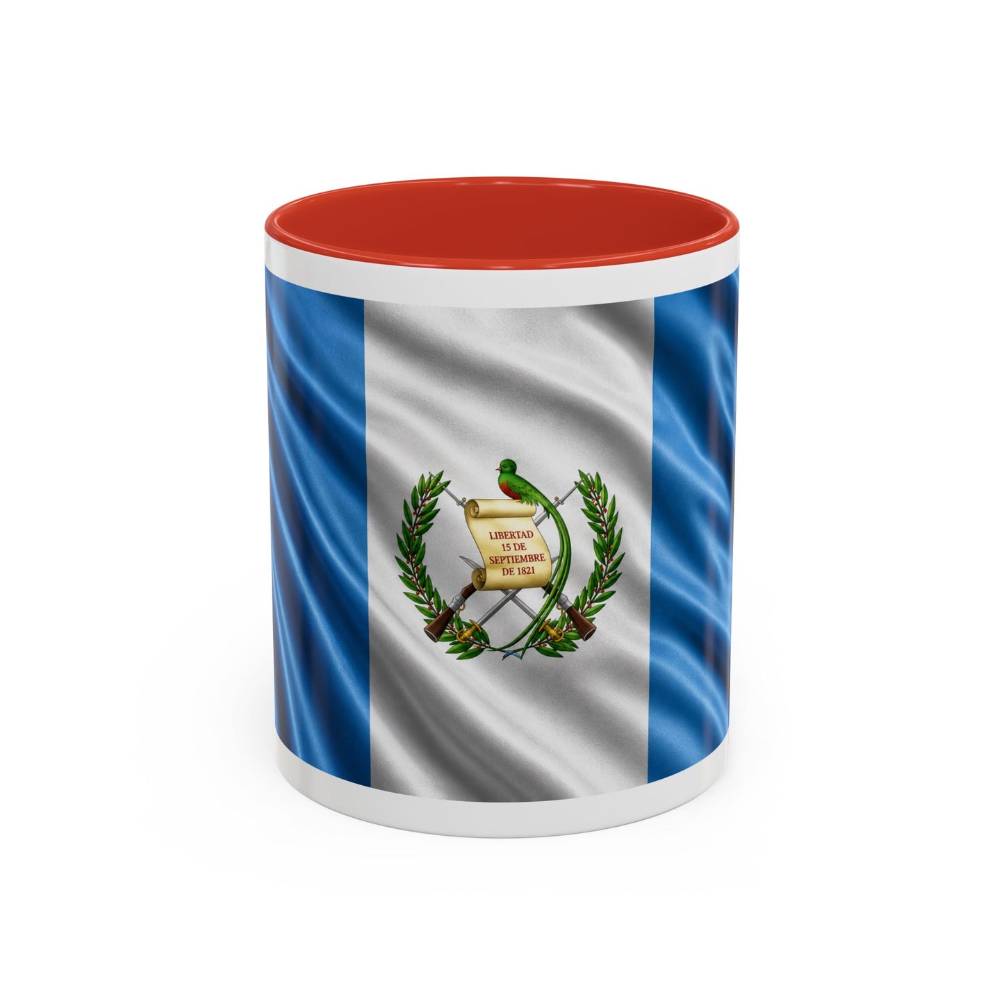 Guatemala Flag Accent Coffee Mug – 11/15oz Patriotic National Emblem Ceramic Mug