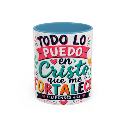 Coffee Mug - "Todo lo puedo en Cristo que me fortalece" (Filipenses 4:13)