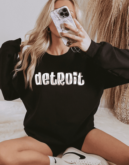 Detroit Retro Puff Print - Chrome Puff