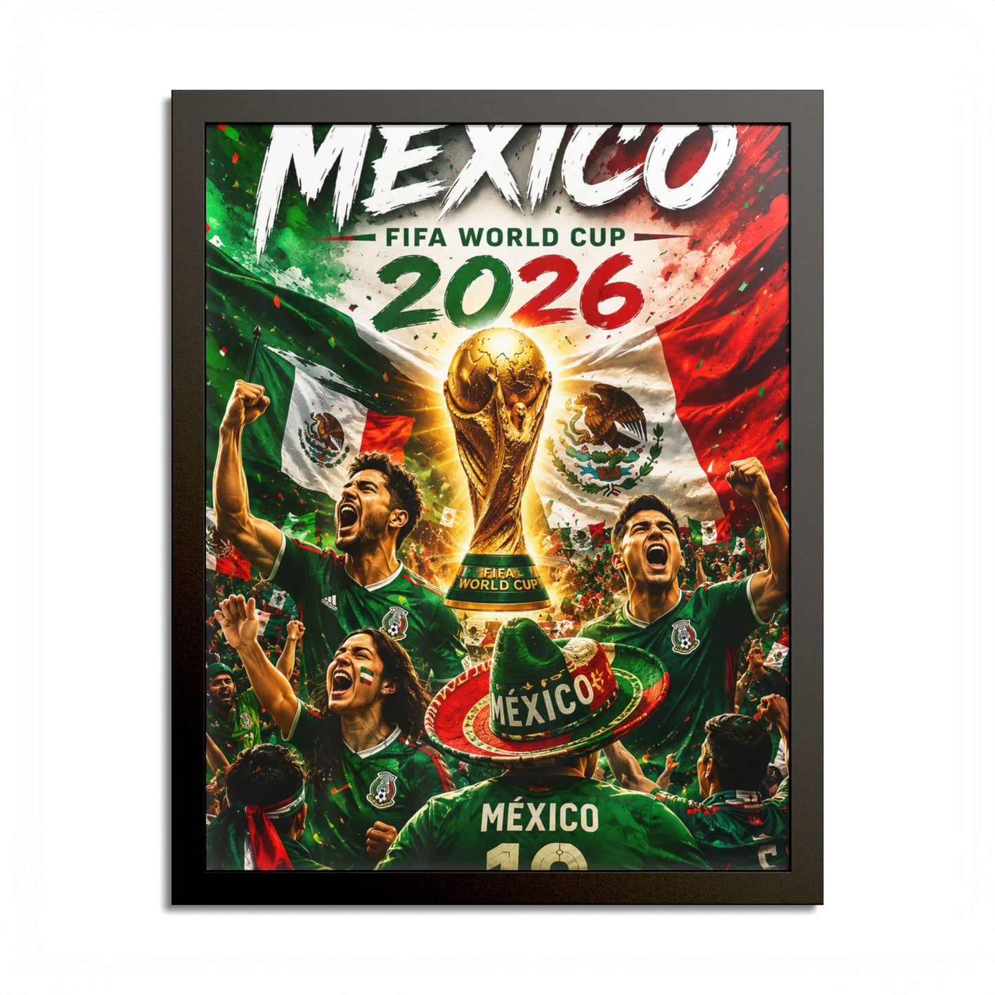 Mexico 2026 World Cup Poster — Colored Frame Soccer Poster