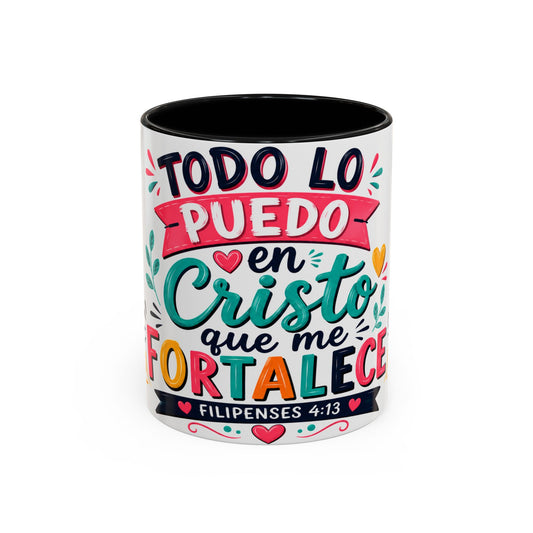 Coffee Mug - "Todo lo puedo en Cristo que me fortalece" (Filipenses 4:13)