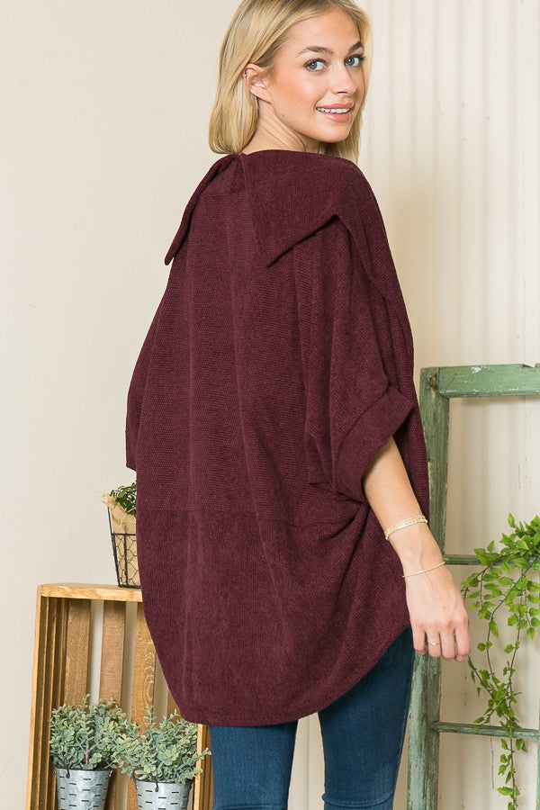 Textured Shawl Collared Sweater Cardigan