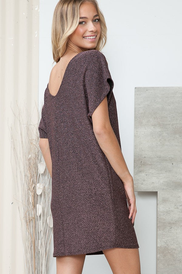 Lurex Low V Back Dress