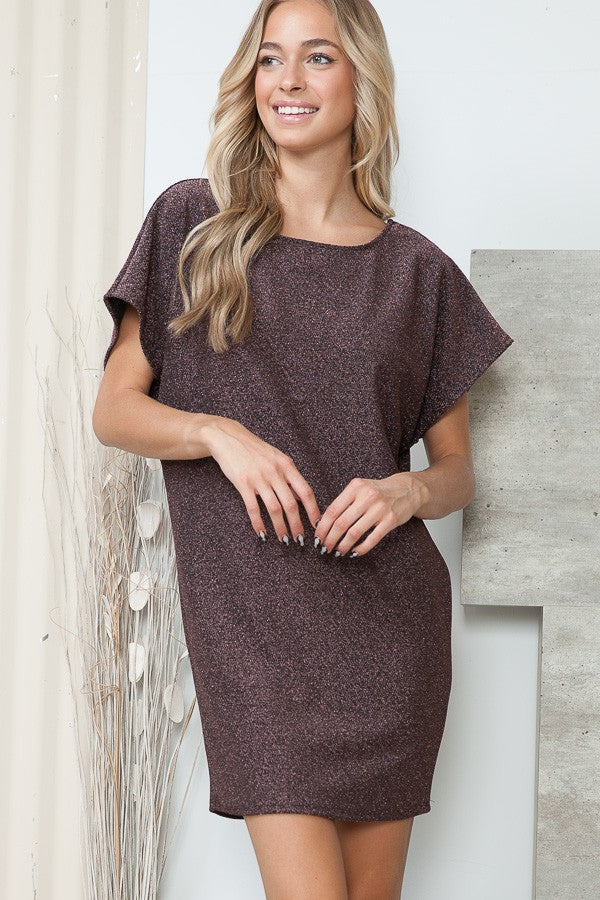 Lurex Low V Back Dress