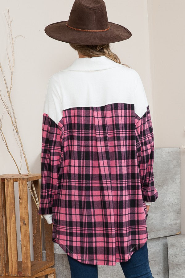 Oversized Mixed Media Knit Shacket