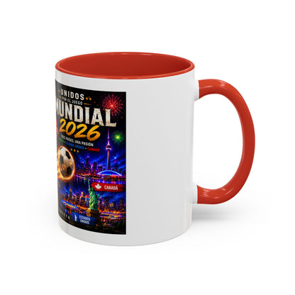 Mundial 2026 Soccer Coffee Mug – Canada/USA/Mexico World Cup Accent Mug (11/15oz)
