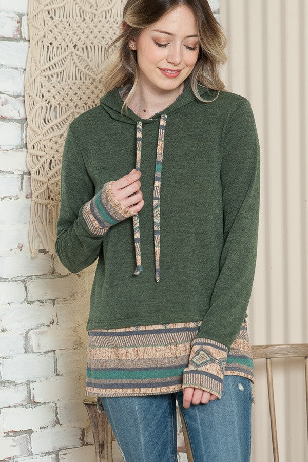 Hoodie Pullover with Thumbhole Sleeves