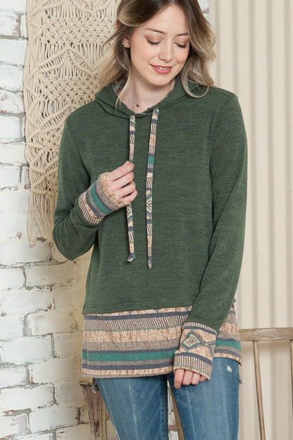 Hoodie Pullover with Thumbhole Sleeves