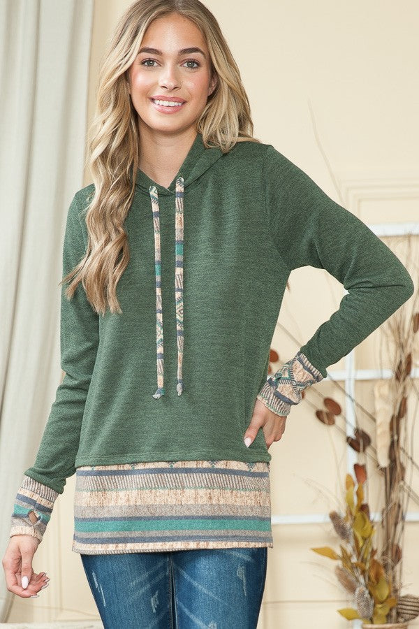 Hoodie Pullover with Thumbhole Sleeves
