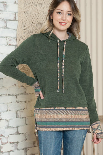 Hoodie Pullover with Thumbhole Sleeves