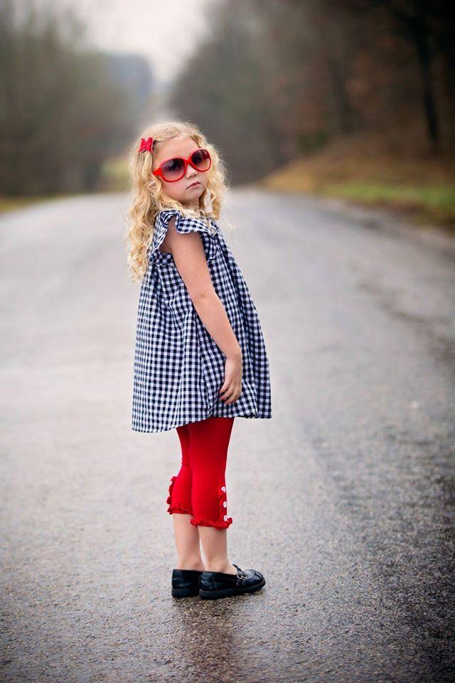 Maddie Button Ruffle Capri