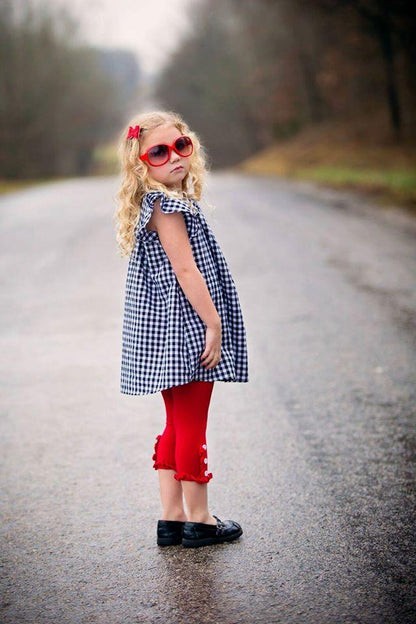 Maddie Button Ruffle Capri
