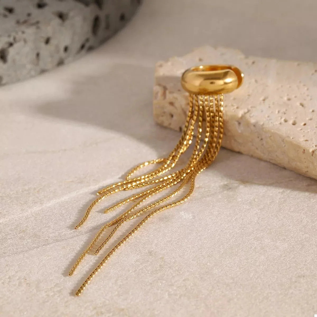 18K Gold-Plated Chain Fringe Earrings