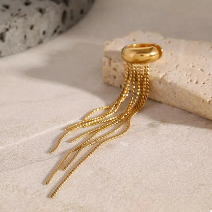 18K Gold-Plated Chain Fringe Earrings