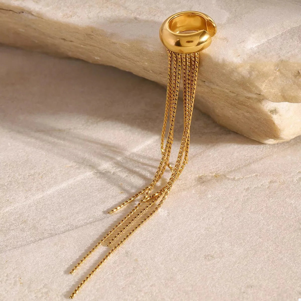 18K Gold-Plated Chain Fringe Earrings