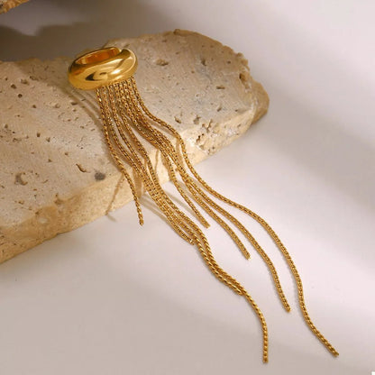 18K Gold-Plated Chain Fringe Earrings
