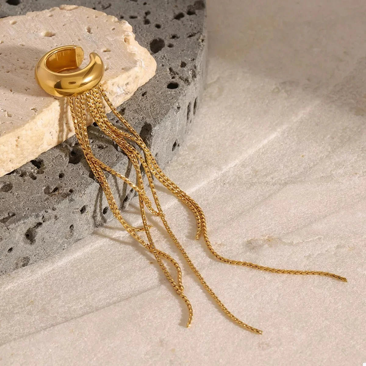 18K Gold-Plated Chain Fringe Earrings