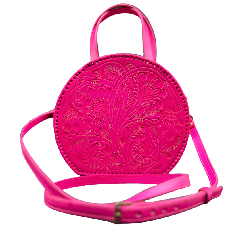 The Dixie| Hand-Tooled Leather Canteen Handbag