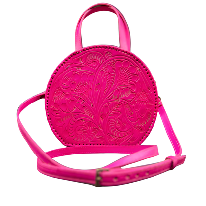 The Dixie| Hand-Tooled Leather Canteen Handbag