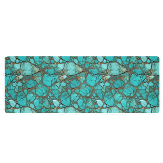 Turquoise Long Kitchen Mat 48"x17" Made in America