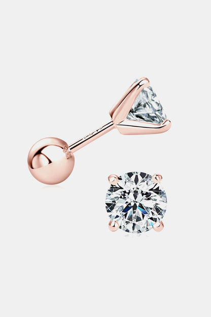 2 Carat Moissanite Stud Earrings 925 Sterling Silver