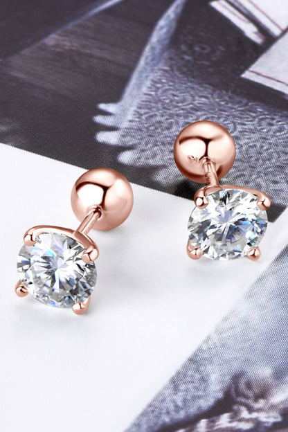 2 Carat Moissanite Stud Earrings 925 Sterling Silver