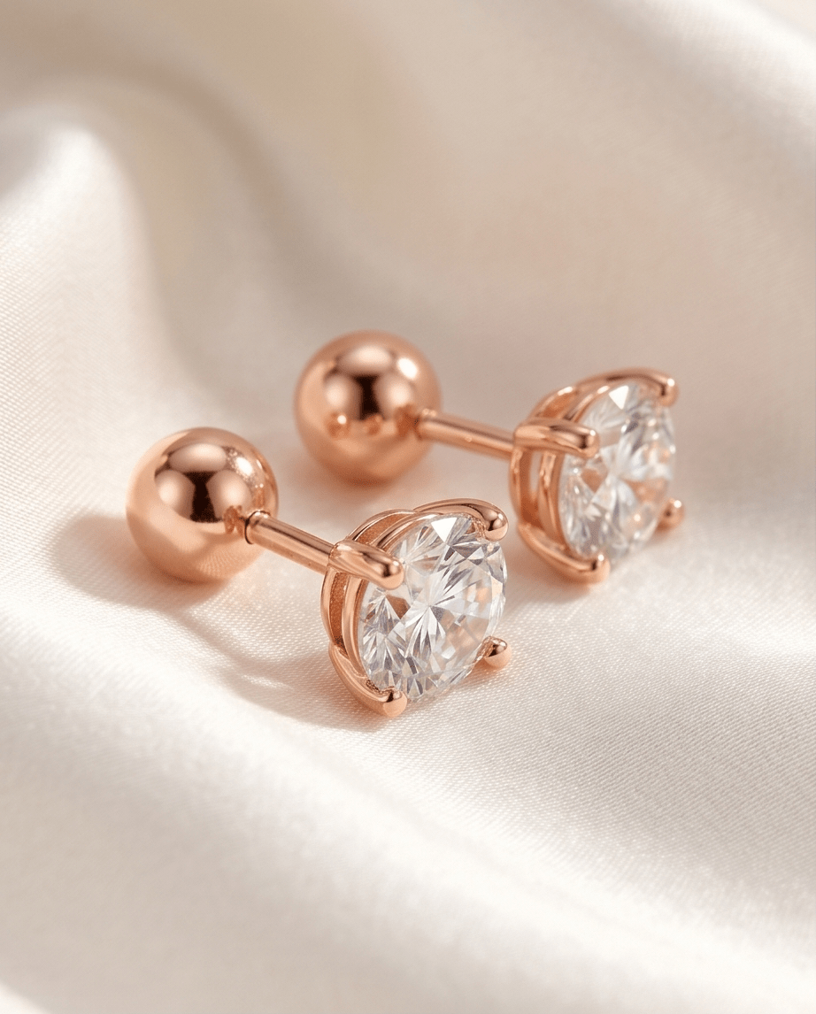 2 Carat Moissanite Stud Earrings 925 Sterling Silver