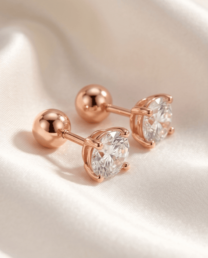 2 Carat Moissanite Stud Earrings 925 Sterling Silver