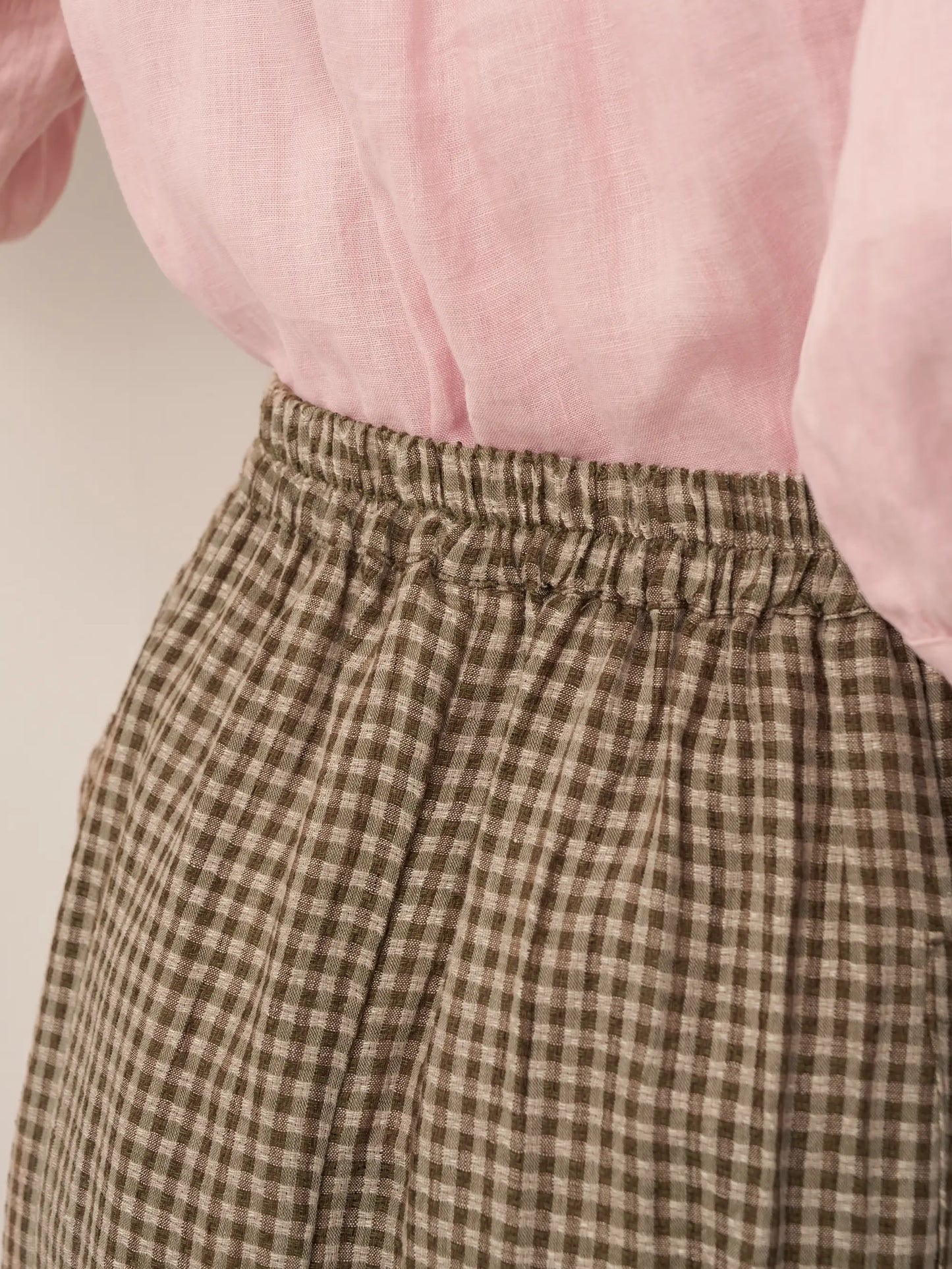 100% Linen Elastic Waist Skirt MARINA