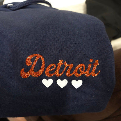 Navy Blue Detroit Minimalist Sparkle Sweatsuit