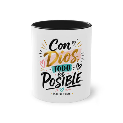 Coffee Mug — "Con Dios Todo Es Posible" Inspirational Spanish Scripture 11oz