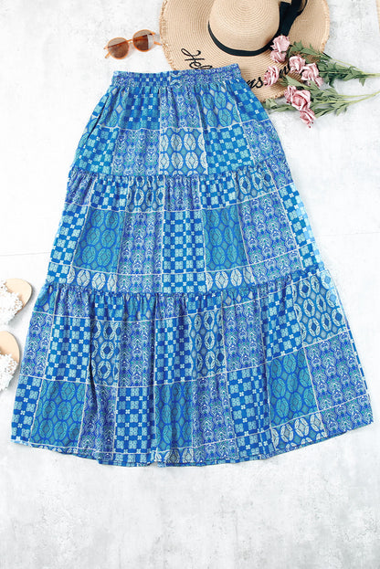 Helena Paisley Print Maxi Skirt