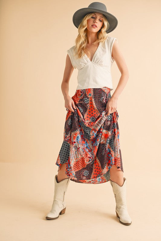 Bradyn Print Skirt See size chart under “more details”