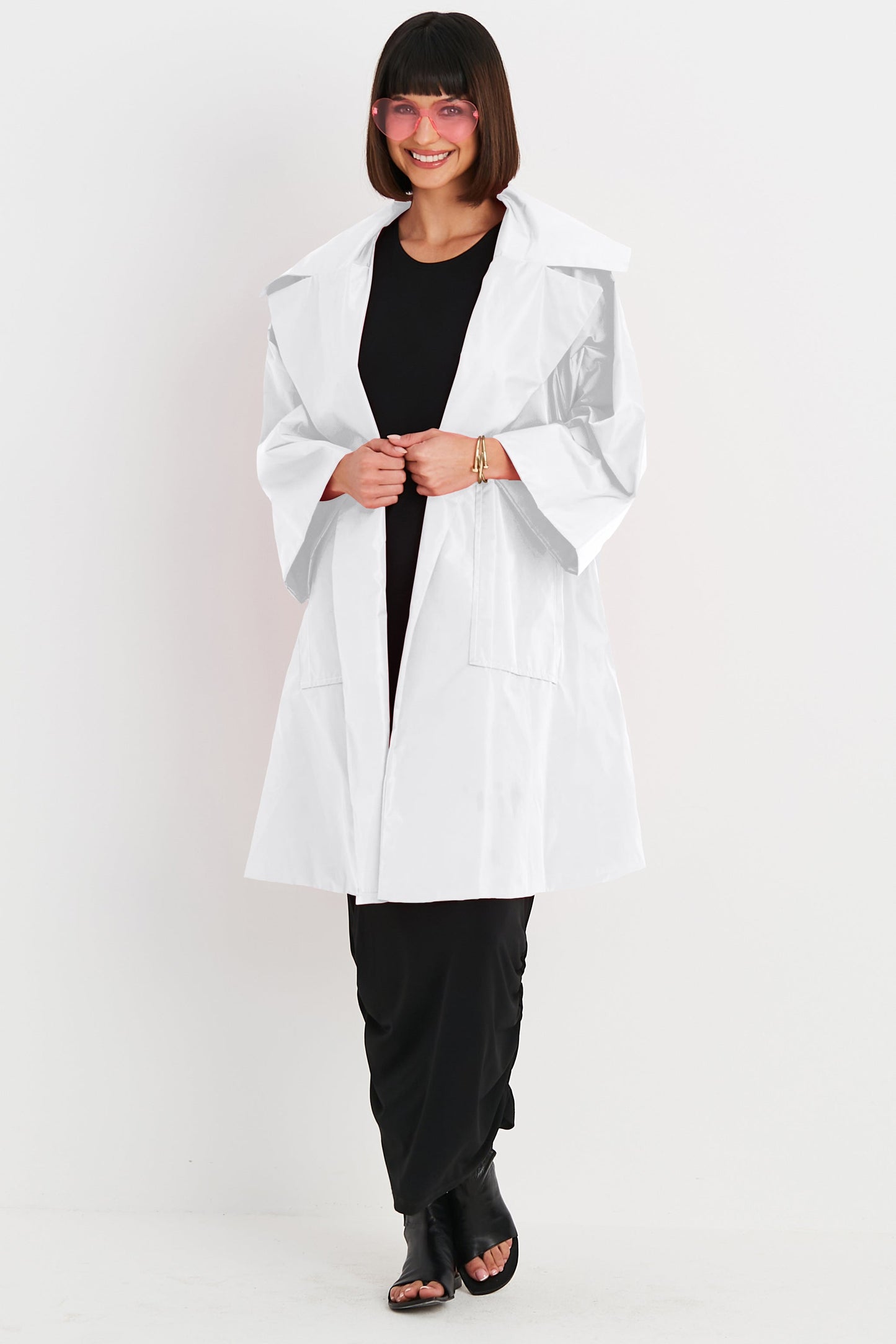 Nylon Emily Coat - White
