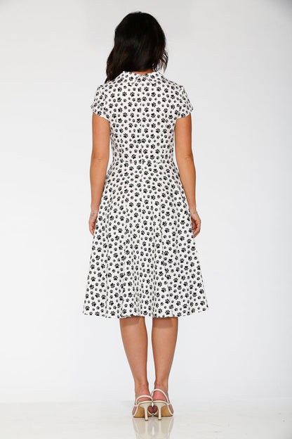 20552 Cat Paw Swing Dress in White