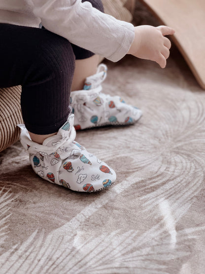 Organic Cotton Baby Booties, Non-Slip Sole, Cotton Newborn Booties Home Nursery Shoes, Cappadocia