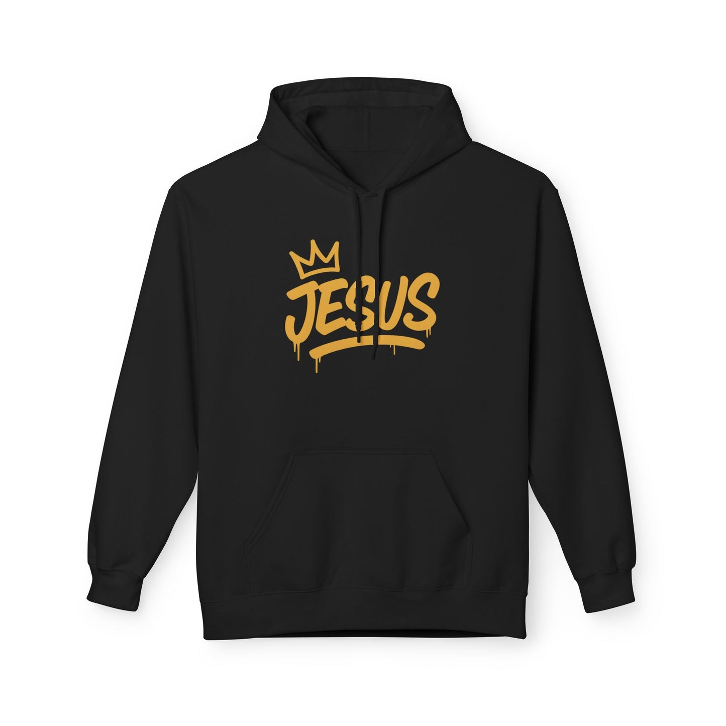 Jesus Crown Hoodie — Gold Script Inspirational Pullover